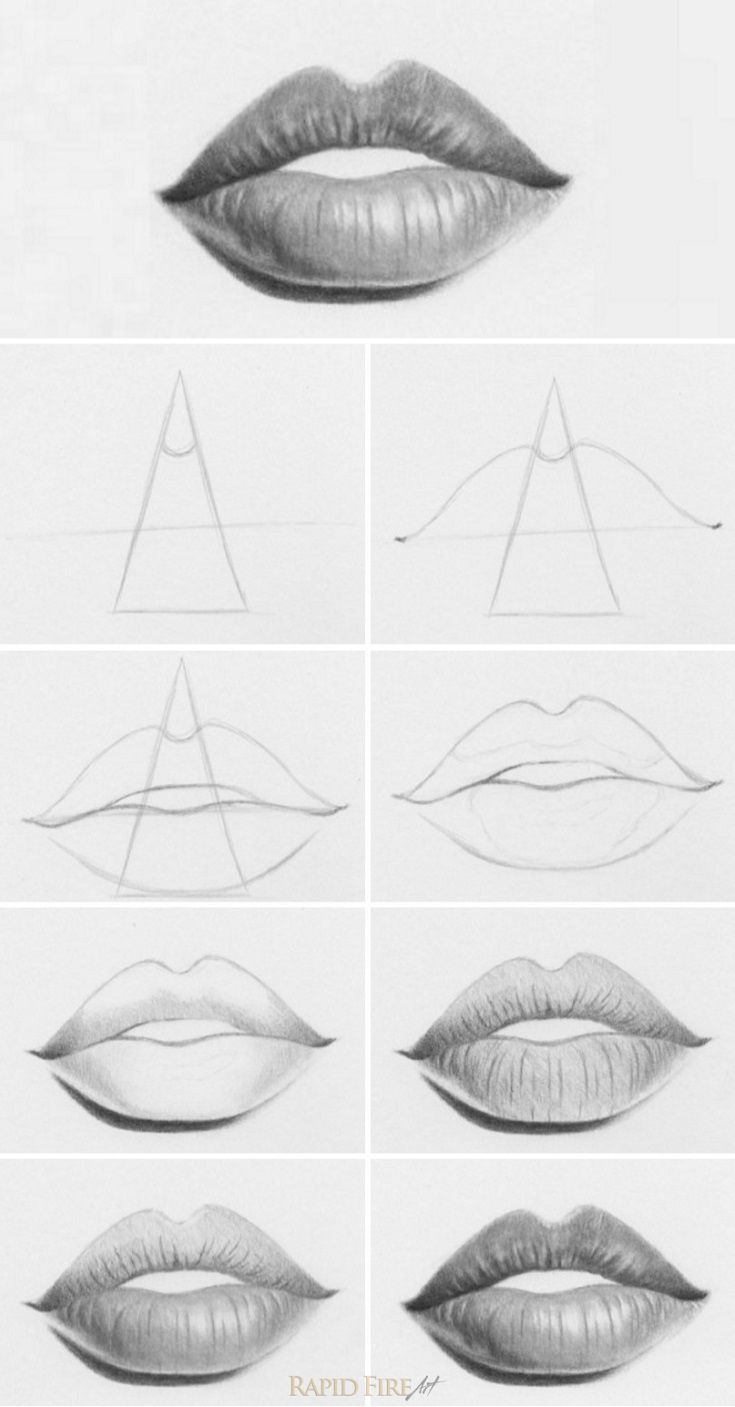 735x1407 How To Draw Lips - Lip Drawing Tutorial