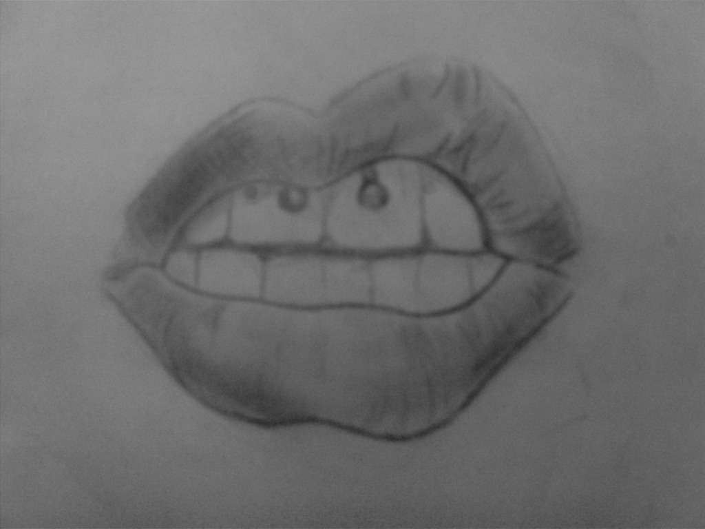 1024x768 Drawing - Lip Piercing Drawing