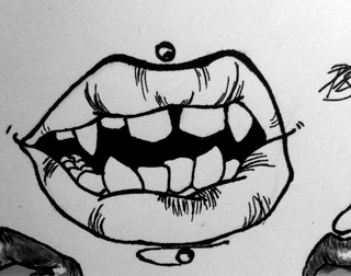 320x252 Lippiercing Drawings On Paigeeworld Pictures Of Lippiercing - Lip Piercing Drawing