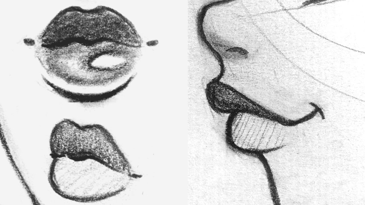 1280x720 How To Draw Lips Front, Side, View - Lips Drawing
