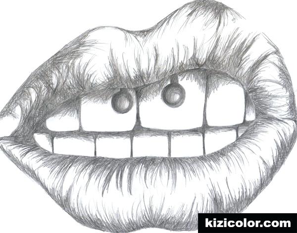600x471 Coloring Lips Drawing - Lips Drawing