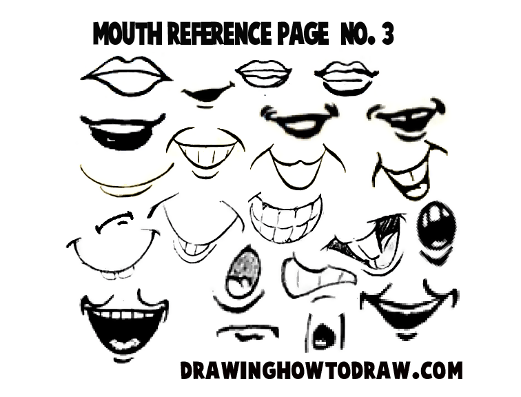 756x576 Drawing Cartoon Illustrated Mouths Lips Reference Sheets - Lips Drawing Cartoon