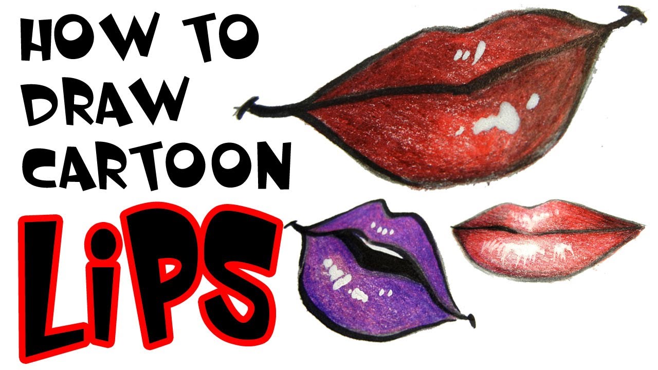 1280x720 How To Draw Cartoon Lips - Lips Drawing Cartoon