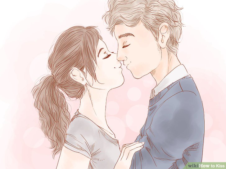 728x546 How To Kiss - Lips Kissing Drawing