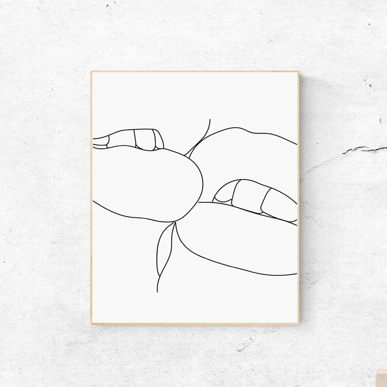 794x794 lips drawing print lips kissing poster lips line drawing etsy - Lips Kissing Drawing