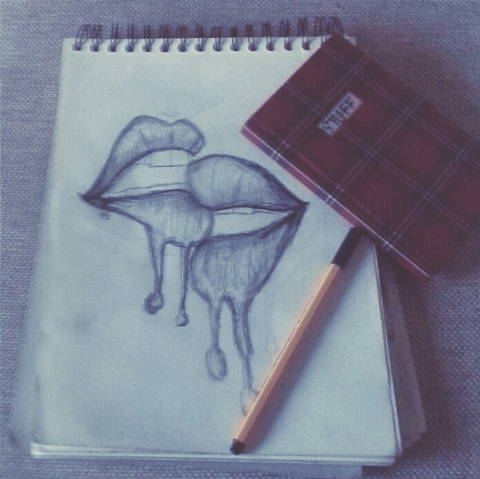 695x694 Lips Kissing - Lips Kissing Drawing