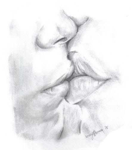 443x504 Pics For Gt Pencil Drawings Of Kissing Lips Art Pencil Drawings - Lips Kissing Drawing