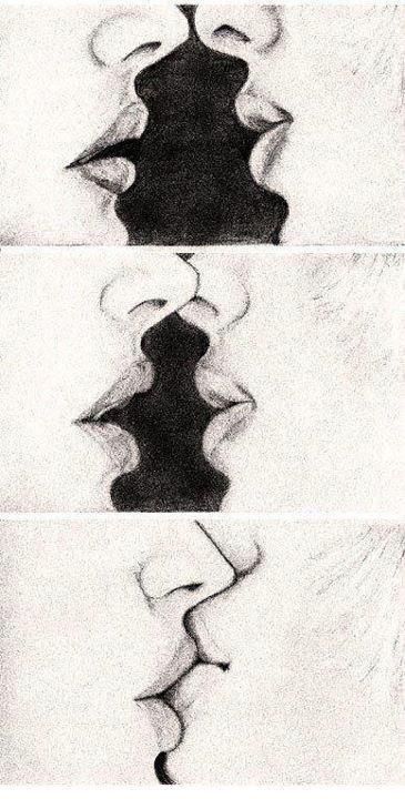 365x720 Kiss - Lips Kissing Drawing