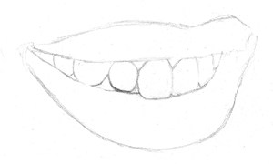 300x180 Drawing Realistic Mouth And Teeth - Lips Outline Drawing