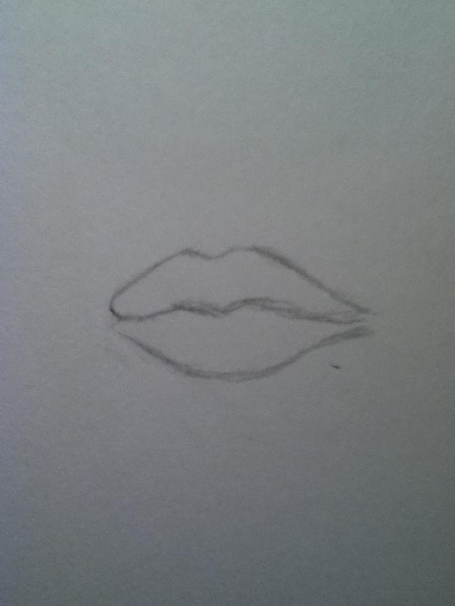 640x853 How To Draw Closed Lips - Lips Outline Drawing