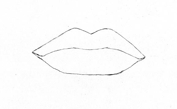 578x357 how to turn your plainly drawn lips into realistic lips let - Lips Outline Drawing