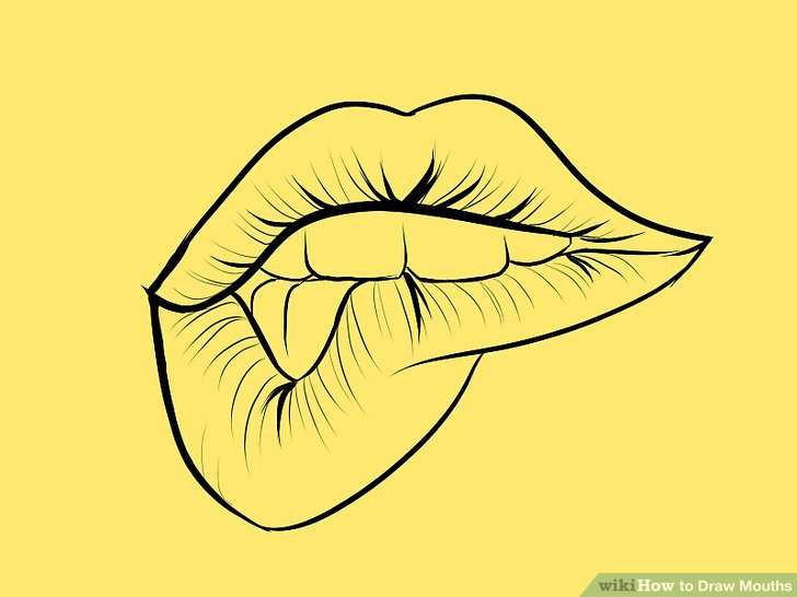 728x546 Ways To Draw Mouths - Lips Outline Drawing