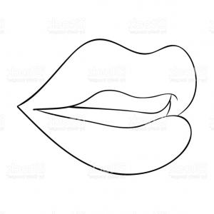 300x300 Photostock Vector Kiss Linear Icon Thin Line Illustration Woman S - Lips Outline Drawing