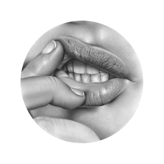 570x570 Lips Pencil Drawing Realistic Art Print Etsy - Lips Pencil Drawing