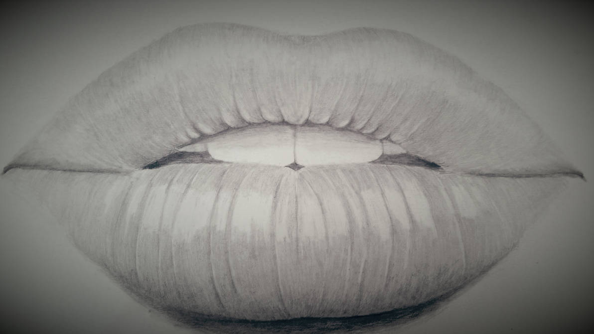 1192x670 Pencil Drawing Of Lips - Lips Pencil Drawing