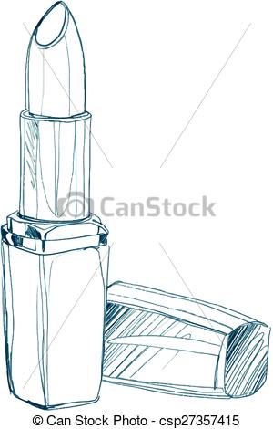 300x470 cosmetics for lips lipstick in an open container sketch pen - Lipstick Drawing