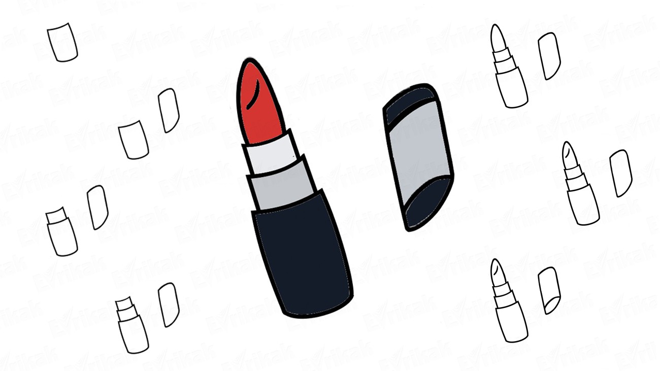 1300x731 learn to draw a lipstick step - Lipstick Drawing