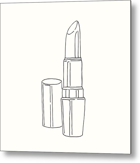 493x572 lipstick drawing metal print - Lipstick Drawing