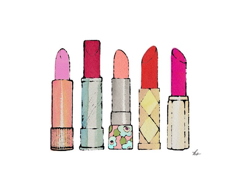 794x614 Lipsticks Print Digital Download Lipsticks Drawing Of Etsy - Lipstick Drawing