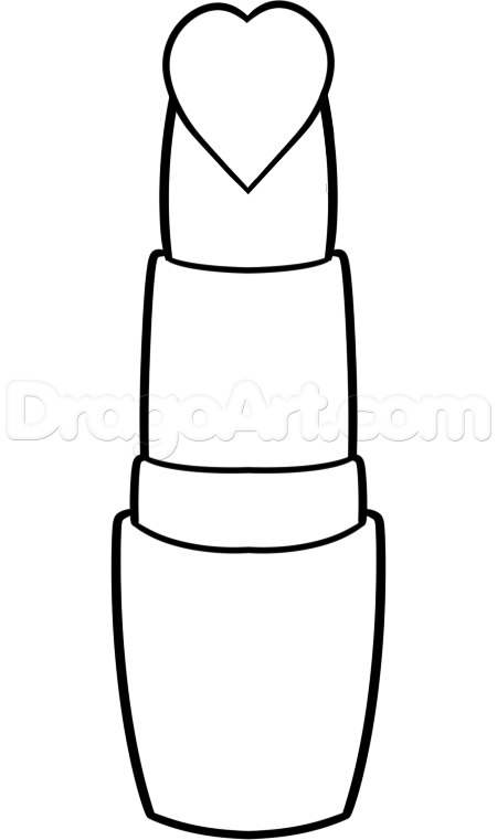 450x761 step how to draw heart lipstick - Lipstick Drawing
