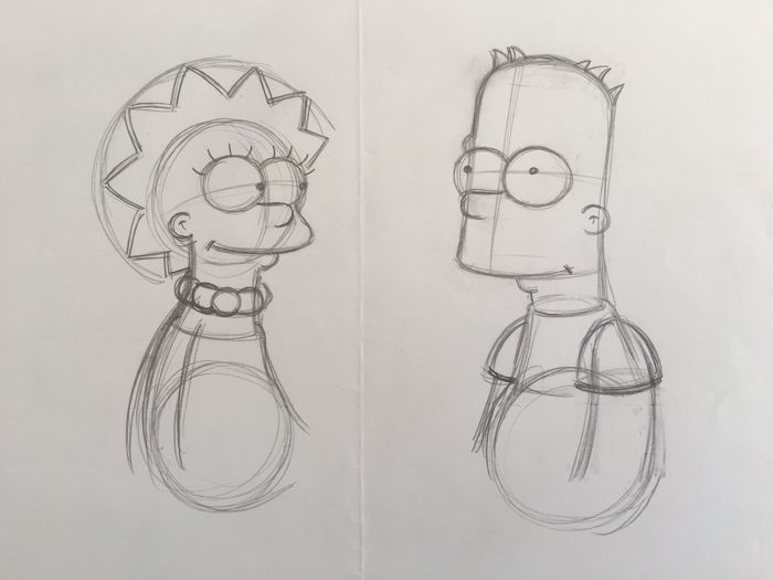 700x525 Matt Groening - Lisa Drawing