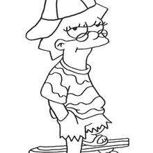 220x220 The Simpsons Free Online Coloring Pages For Kids - Lisa Simpson Drawing