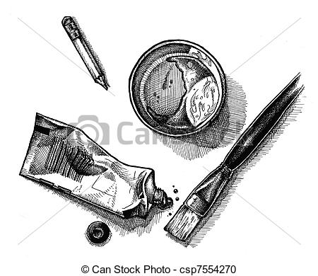 450x390 Art Supplies Illustration Of Paint Brush And Pencil - List Of Art Supplies For Drawing