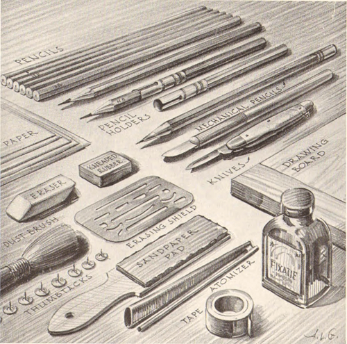500x495 Pencil Drawing - List Of Art Supplies For Drawing
