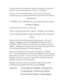 270x350 Listening Drawing Activity - Listening Drawing