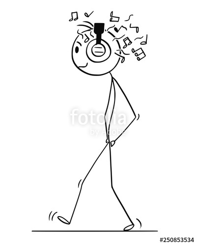 401x500 Cartoon Stick Figure Drawing Conceptual Illustration Of Man - Listening Drawing