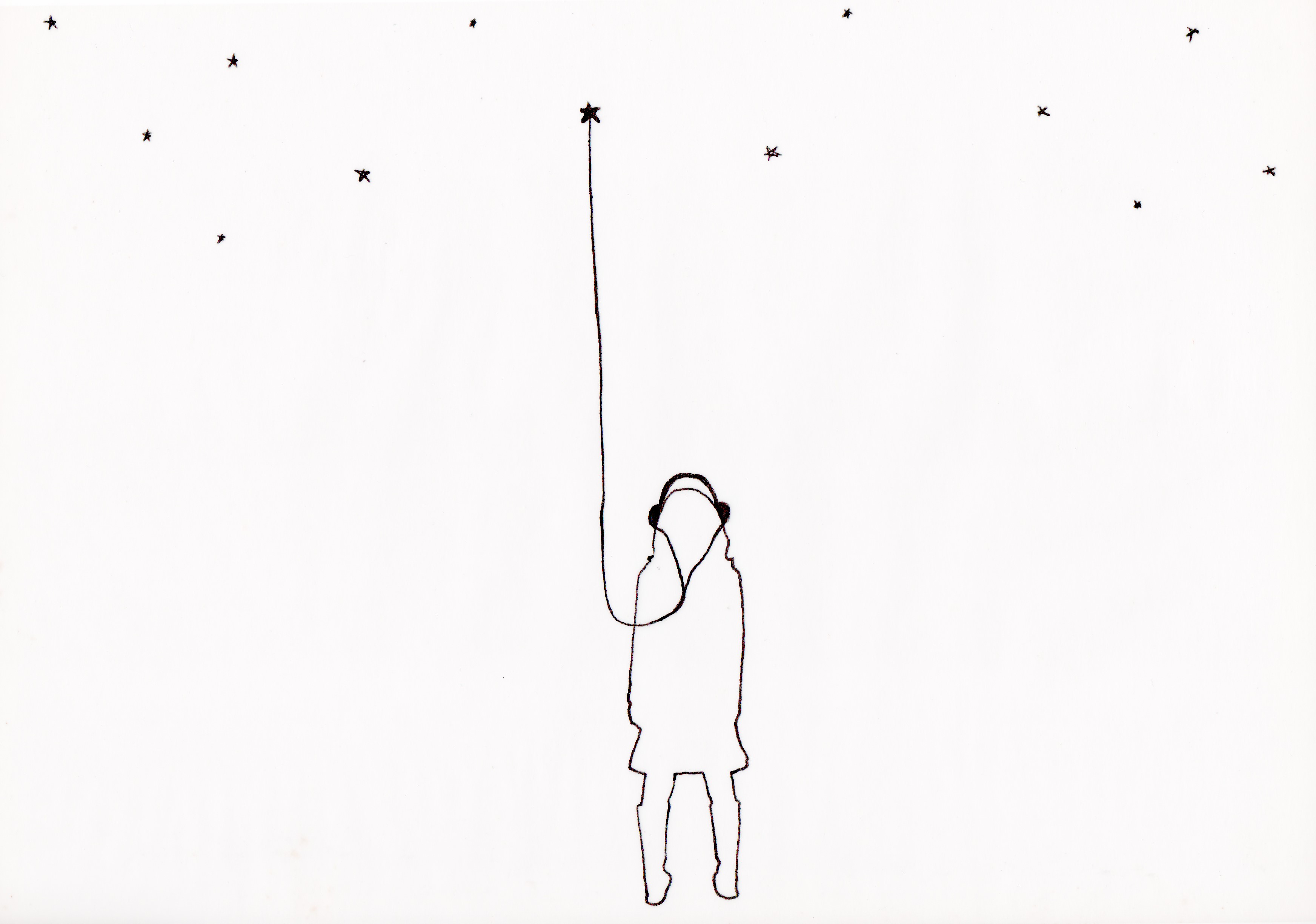 3488x2450 Dibujo Escuchando Las Estrellas - Listening Drawing