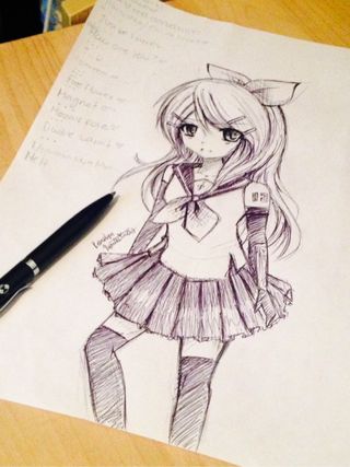 320x427 i was listening to music while drawing rin - Listening To Music Drawing