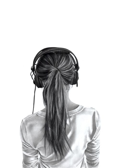 497x700 What Sga Loves Art, Drawings, Music Drawings - Listening To Music Drawing