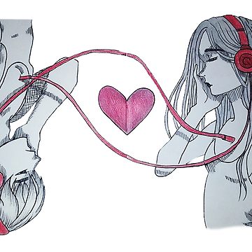 360x360 couple listening to music contrast tank - Listening To Music Drawing