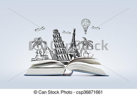 450x312 education, travel fiction and literature concept - Literature Drawing