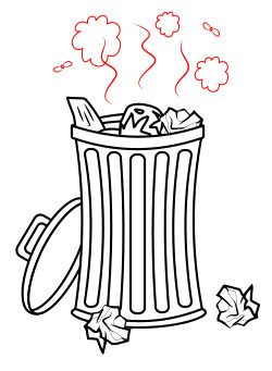 250x341 drawing cartoon trash - Litter Drawing