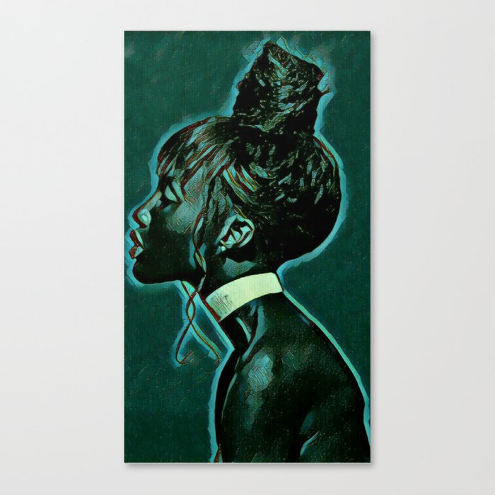 700x700 little black girl under the full moon canvas print - Little Black Girl Drawing