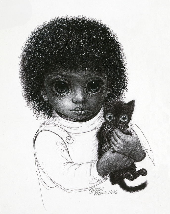 687x864 black girl keane eyes gallery - Little Black Girl Drawing