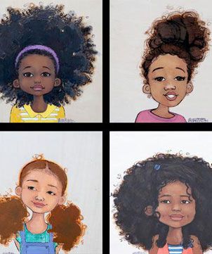 302x361 artist creates naturally beautiful little girls in drawing hair - Little Black Girl Drawing