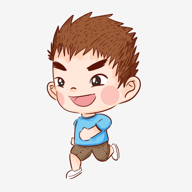 640x640 hand drawn happy cartoon little boy struggling to run forward - Little Boy Cartoon Drawing