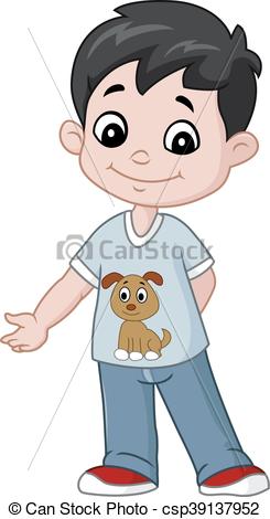 245x470 vector illustration of happy little boy cartoon - Little Boy Cartoon Drawing