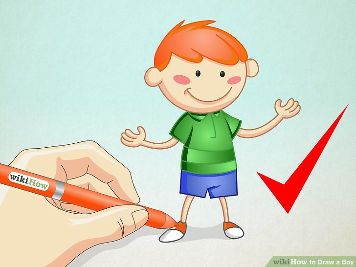 728x546 How To Draw A Boy Steps - Little Boy Drawing