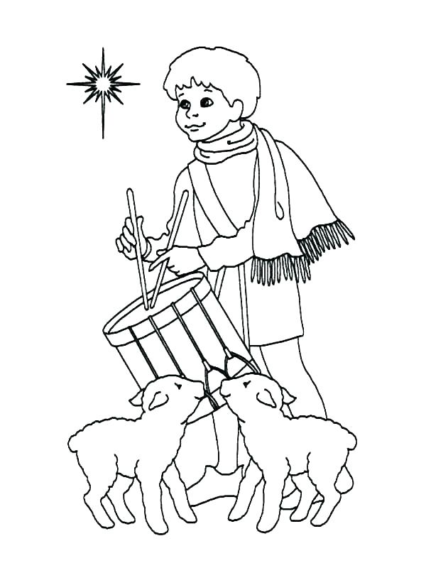 600x800 drum coloring pages - Little Drummer Boy Drawing