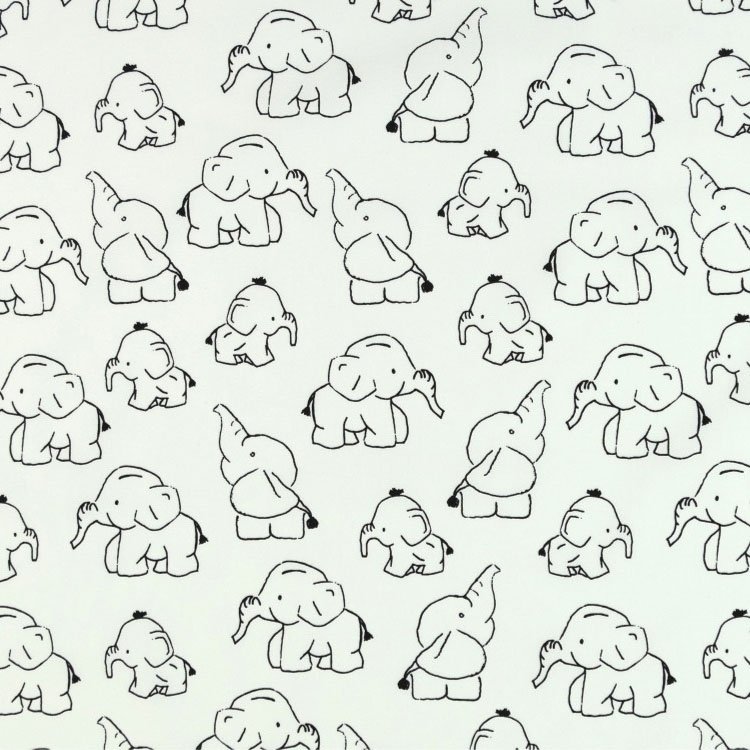 750x750 cotton little elephant, white fabrics hemmers - Little Elephant Drawing