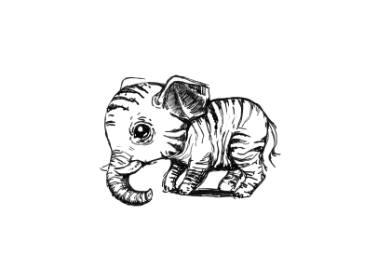 375x268 Little Elephant Drawing - Little Elephant Drawing