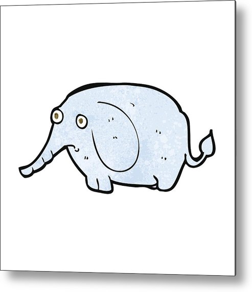 493x572 Cartoon Sad Little Elephant Metal Print - Little Elephant Drawing