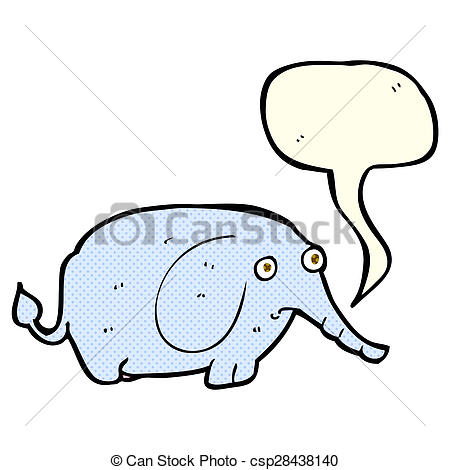 450x470 Cartoon Sad Little Elephant With Speech Bubble Drawing - Little Elephant Drawing