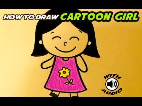 480x360 How To Draw A Cartoon Little Girl - Little Girl Cartoon Drawing