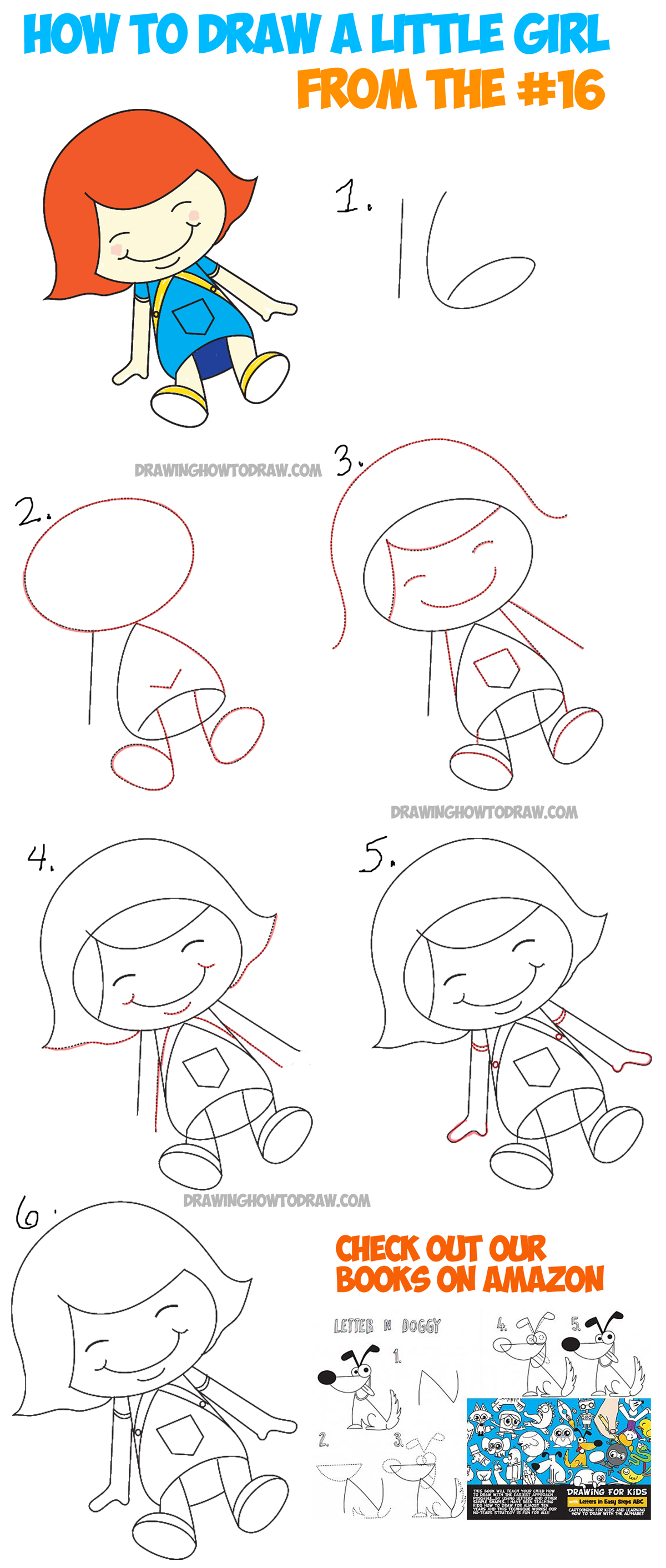 1200x2824 how to draw a cartoon little girl or a girl dolly from the number - Little Girl Cartoon Drawing