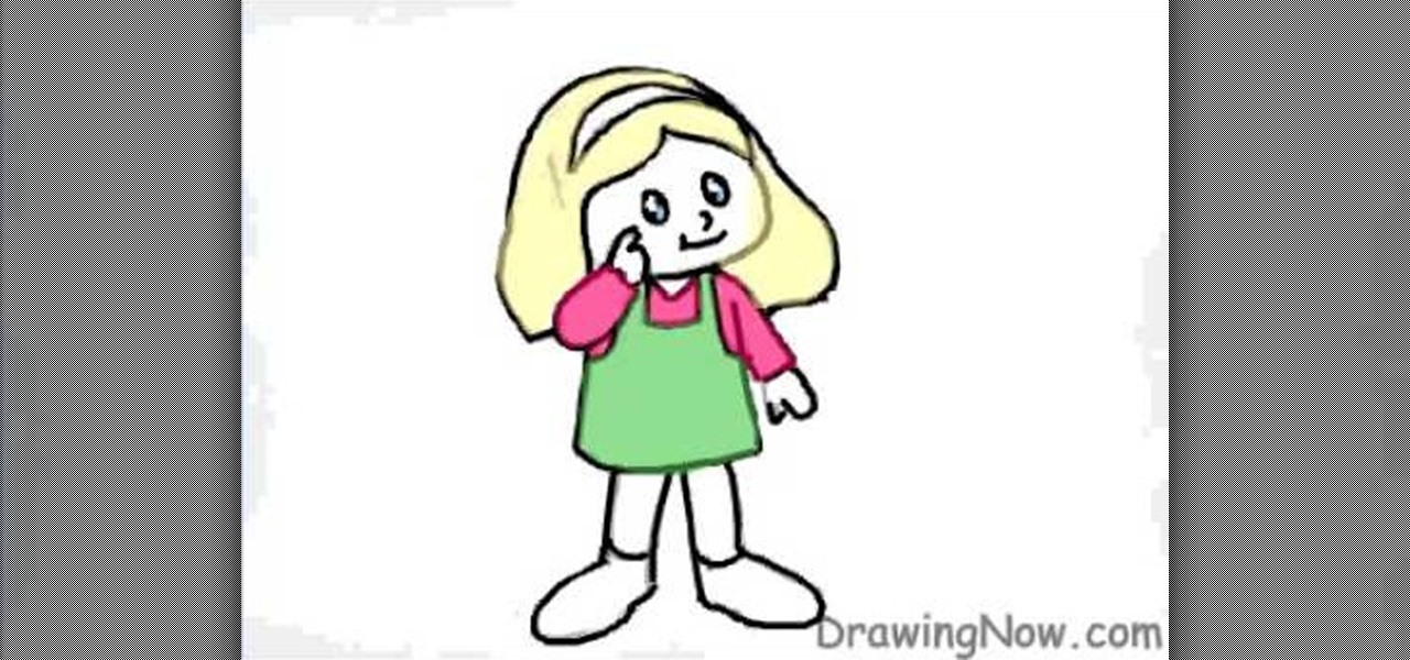 1280x600 How To Draw A Cartoon Figure Of A Little Girl Drawing - Little Girl Cartoon Drawing